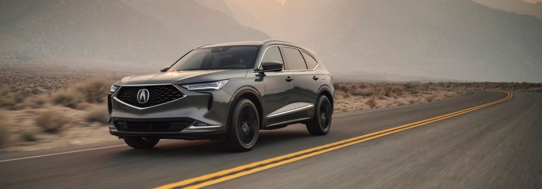 Gray 2022 Acura MDX on a Desert Highway