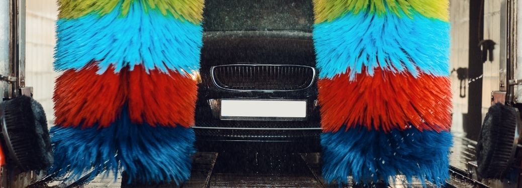 a car washed and cleaned in an automatic car wash