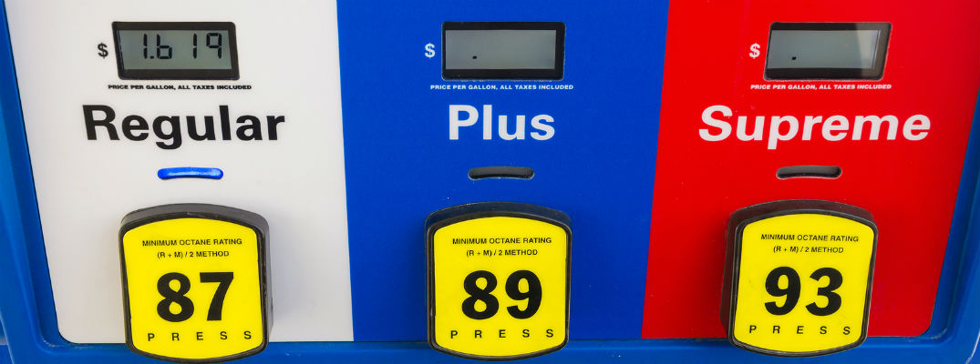 Closeup of gas pump buttons