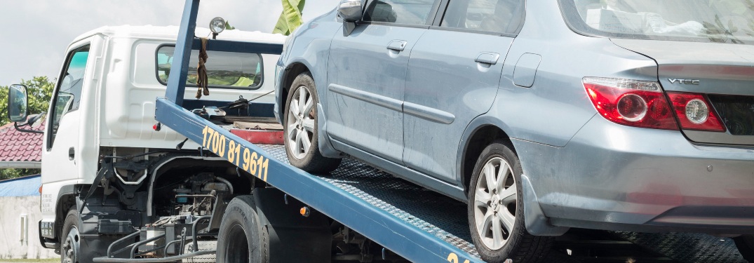 Vehicle on flatbed