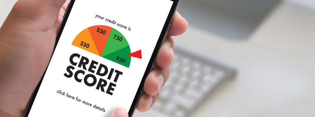 Phone with credit score on screen