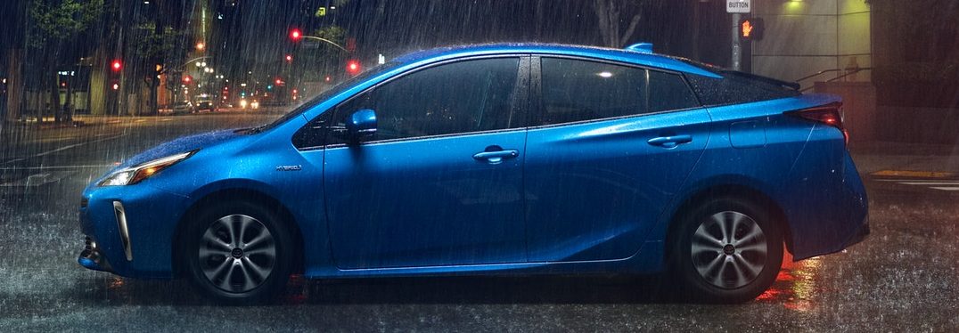 2019 Toyota Prius in the rain