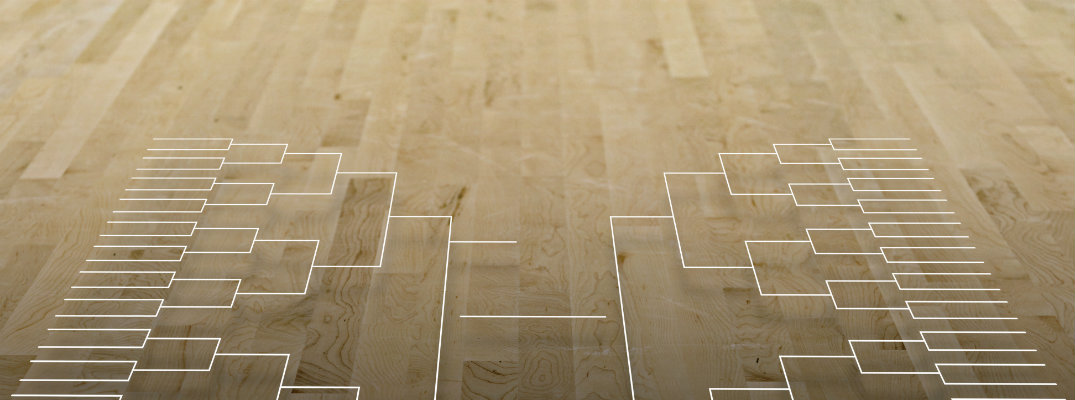 NCAA Basketball Bracket Over Court
