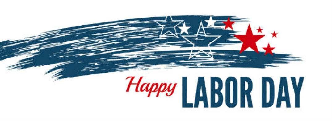 Streaking star illustration with "Happy Labor Day" written underneath