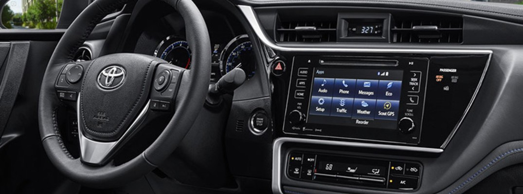 Steering wheel and dashboard of 2019 Toyota Corolla