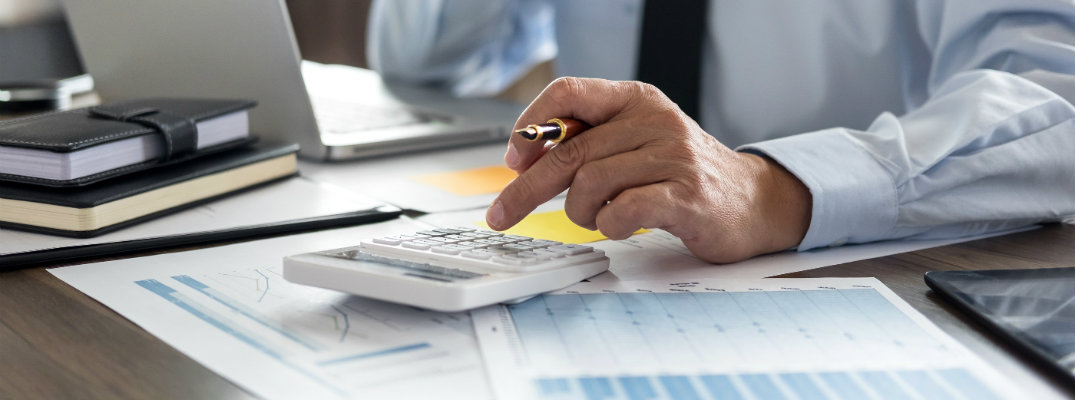 Man calculating some bills