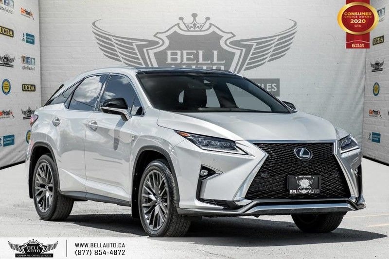 Exterior view of a silver 2016 Lexus RX 350 in the Bell Auto Inc showroom