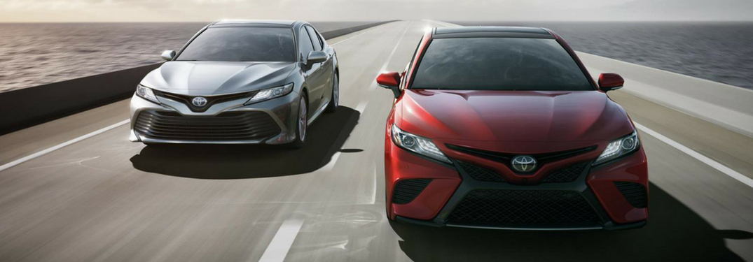 two 2018 camrys driving