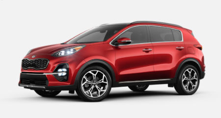 Hyper Red 2020 Kia Sportage exterior front fascia driver side