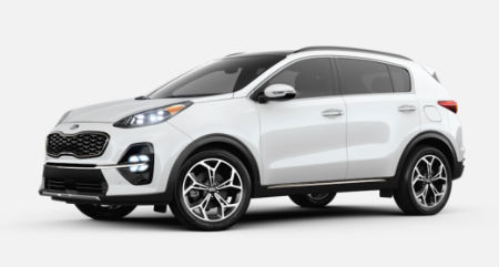 Snow White Pearl 2020 Kia Sportage exterior front fascia driver side