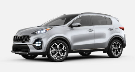Sparkling Silver 2020 Kia Sportage exterior front fascia driver side