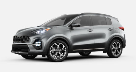 Steel Gray 2020 Kia Sportage exterior front fascia driver side