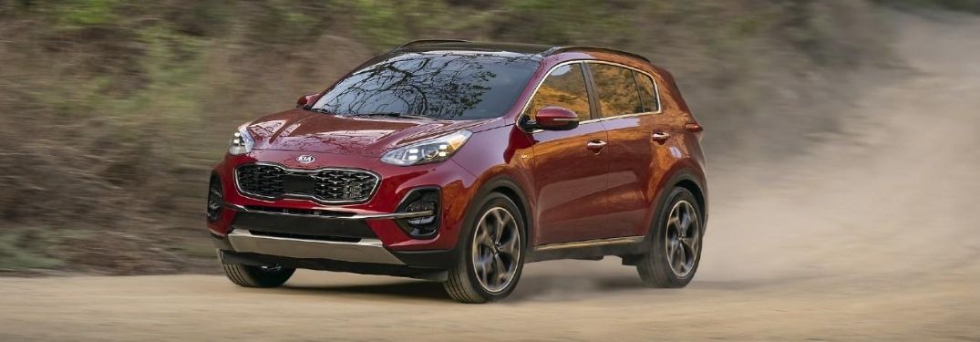 2021 Kia Sportage exterior front fascia driver side on dirt road
