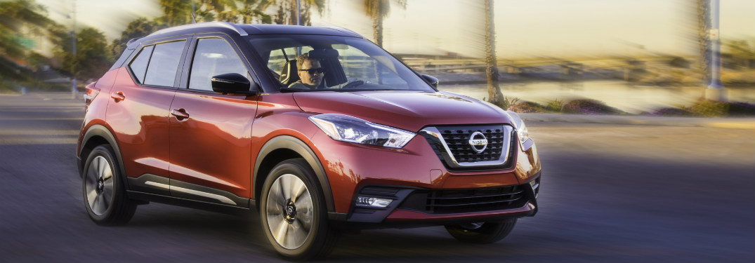 2018 Nissan Kicks driving fast down a street