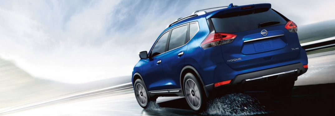 2018 Nissan Rogue driving fast down road