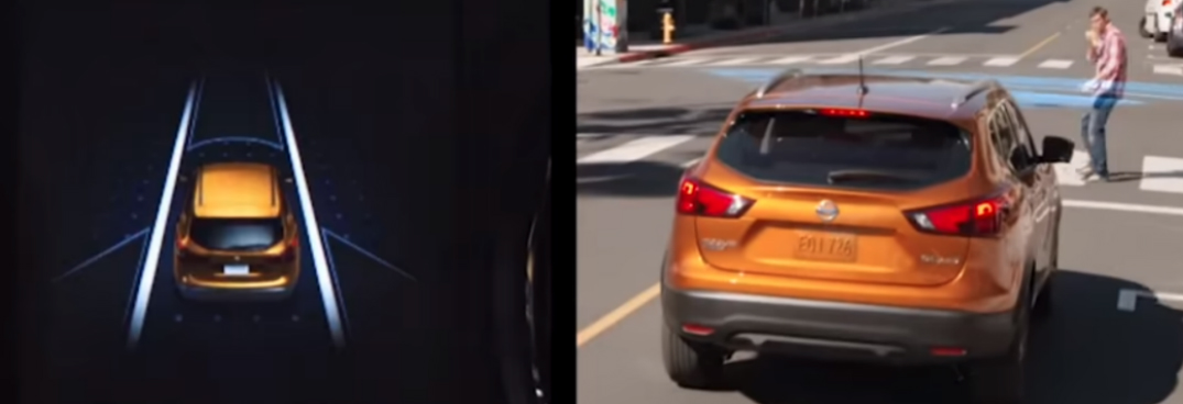 Images Demonstrating the Nissan Automatic Emergency Braking System
