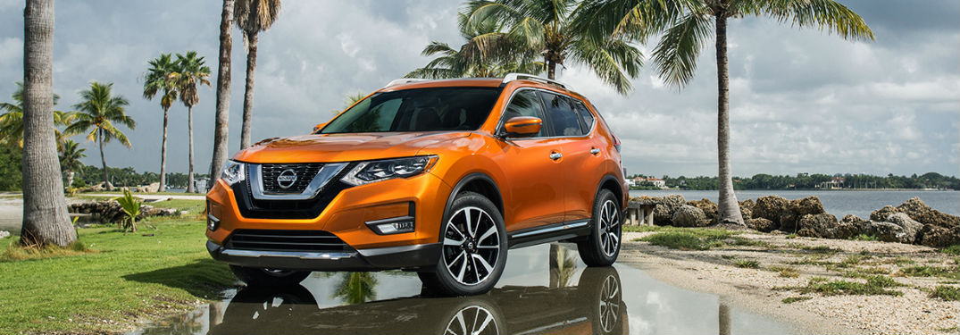 Nissan Rogue parked by some palm trees