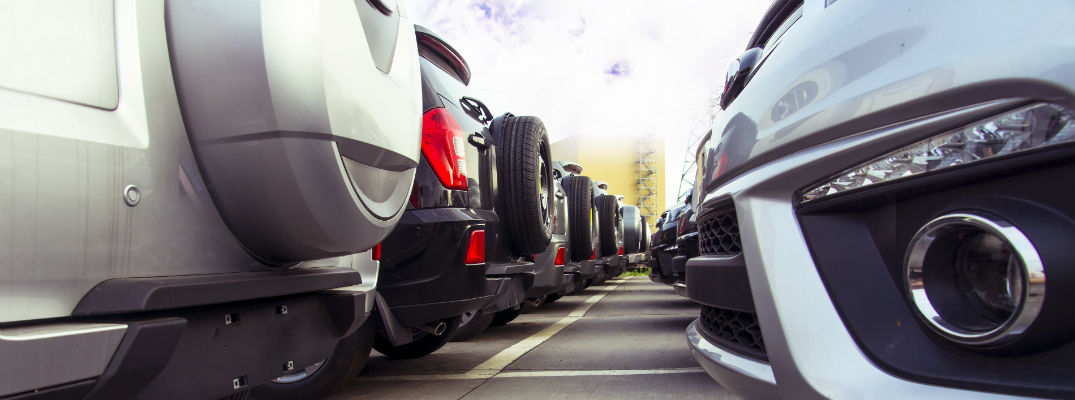 A stock photo of a car sales lot.
