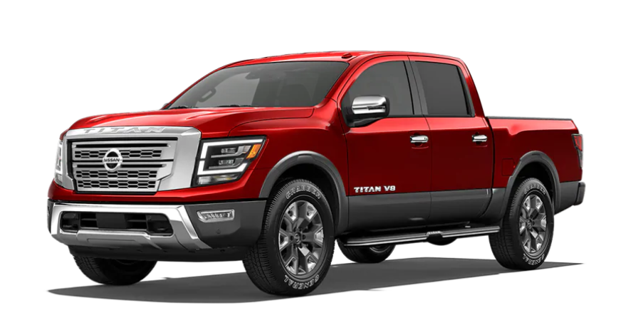 2020 Nissan TITAN in Cardinal Red Metallic TriCoat/Gun Metallic