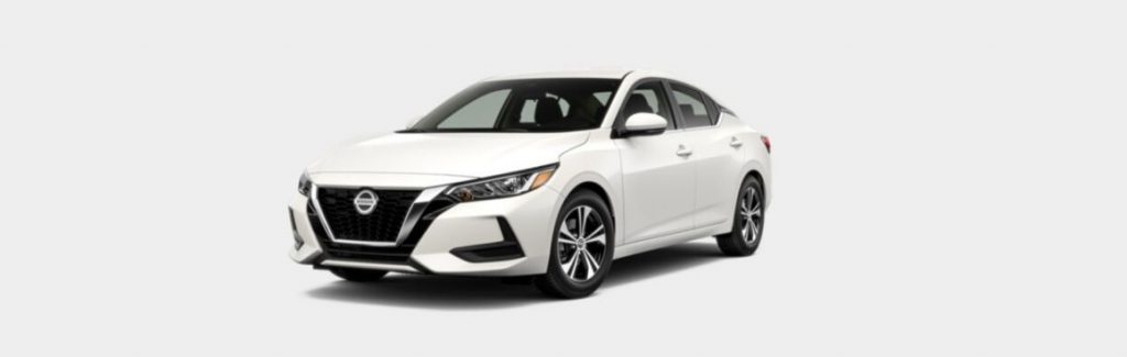 Aspen White 2020 Nissan Sentra on White Background