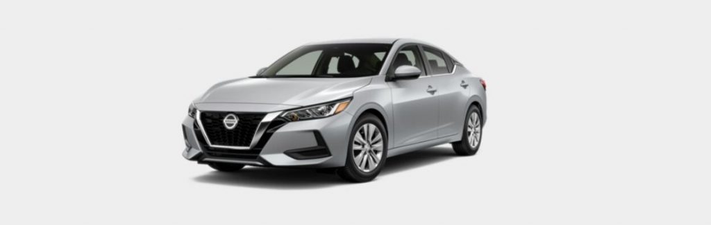 Brilliant Silver 2020 Nissan Sentra on White Background