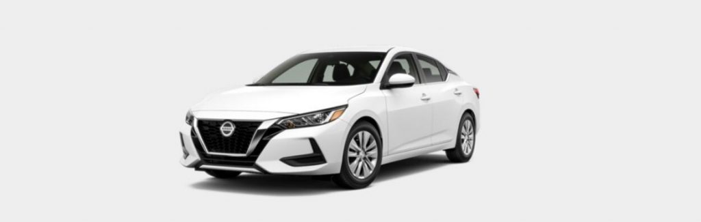 Fresh Powder 2020 Nissan Sentra on White Background
