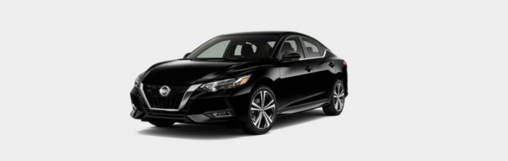 Super Black 2020 Nissan Sentra on White Background