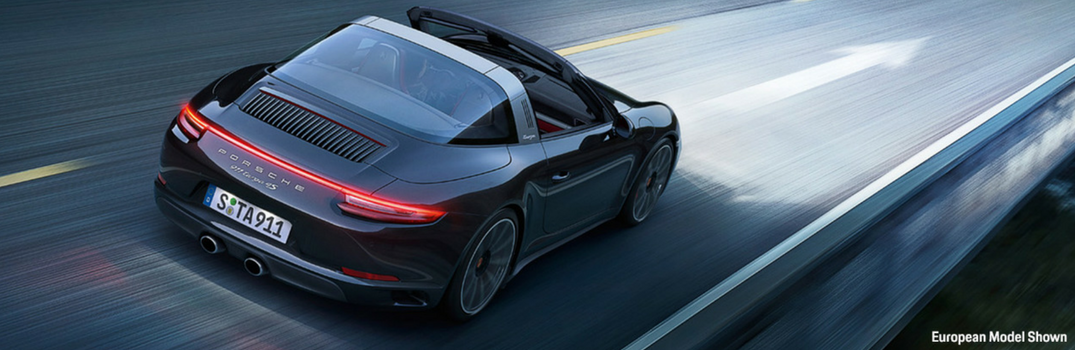 2018 Porsche 911 on the road at night