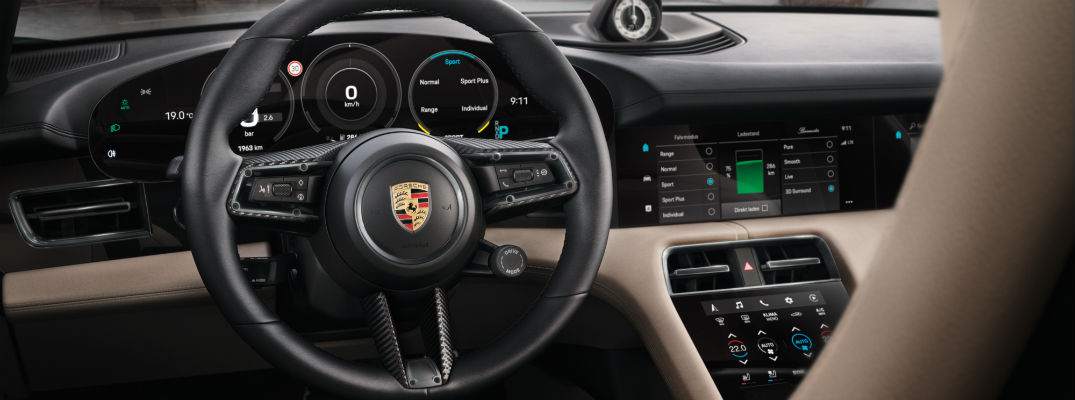 Interior view of Porsche vehicle