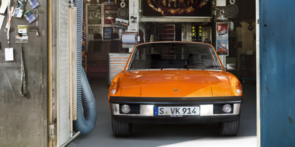 Orange classic Porsche 914