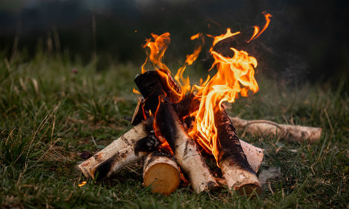Bonfire burning