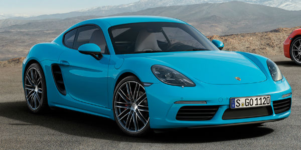 Blue Porsche 718 model