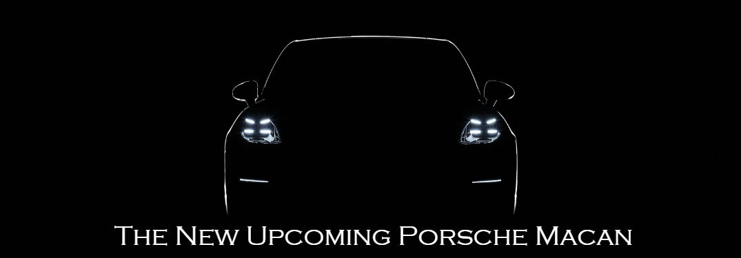 A First Look at the New Porsche Macan with an image of an illuminated outline of a 2018 Macan