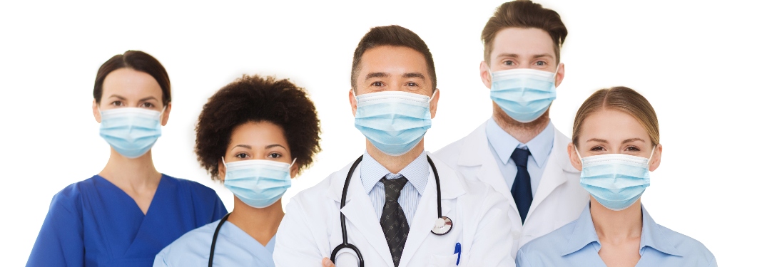 Medical professionals wearing masks