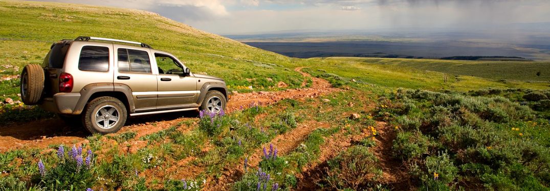 A vehicle off-roading during spring