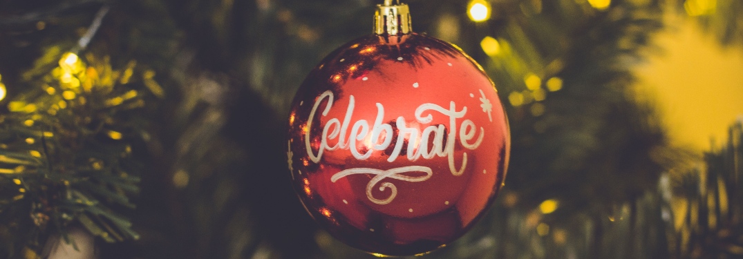 Christmas Ornament that says celebrate