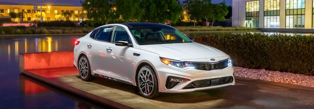 side view of a white 2020 Kia Optima
