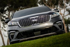 front view of a black 2020 Kia Sorento