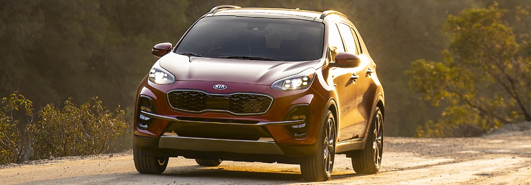front view of a red 2020 Kia Sportage