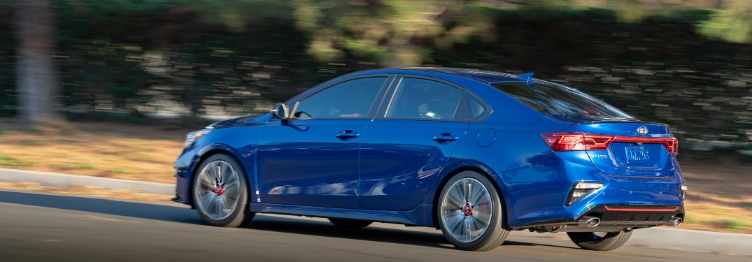 side view of a blue 2021 Kia Forte