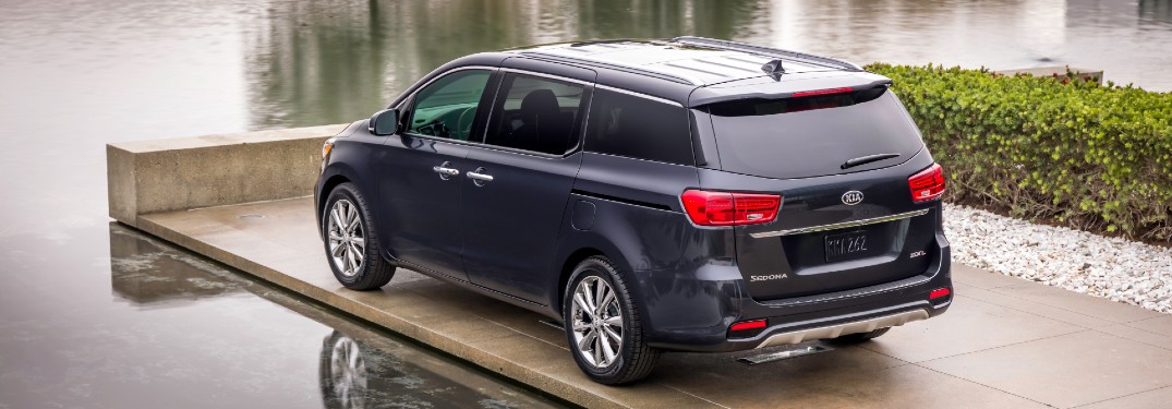 rear view of a black 2021 Kia Sedona