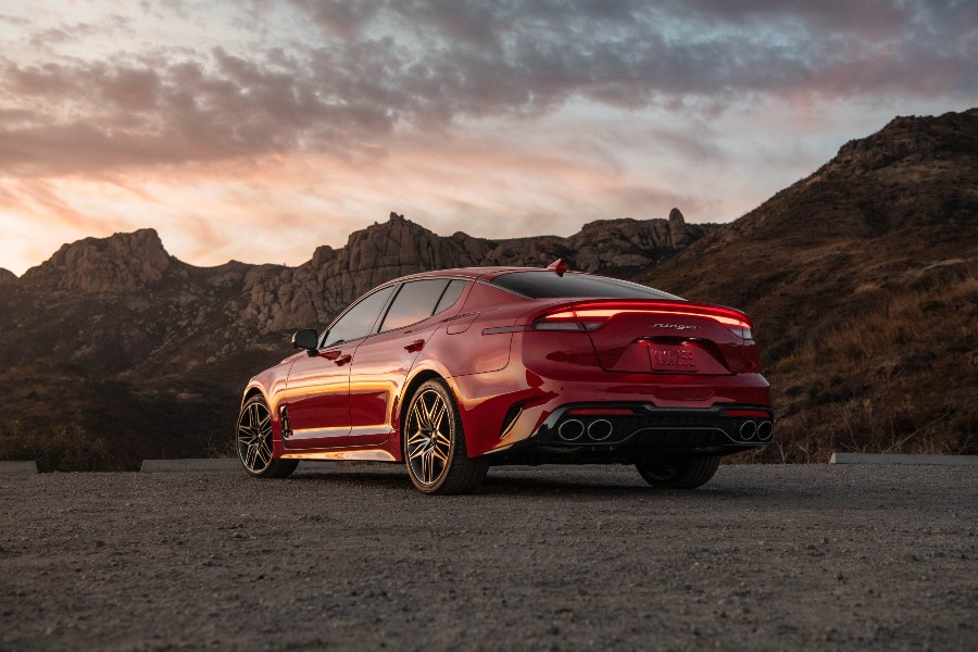 rear view of a red 2022 Kia Stinger