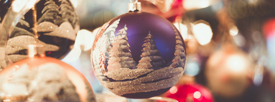 Christmas ornament dangling from a tree