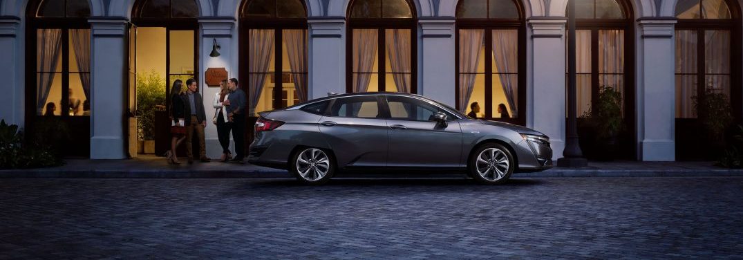 2018 honda clarity parked outside a building in the city