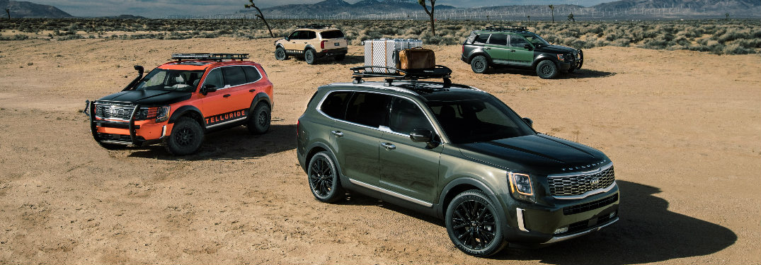 2020 Kia Telluride models in the desert