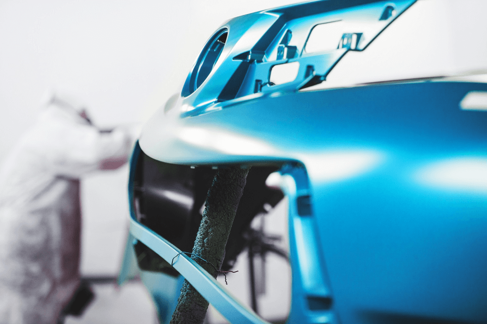 Car body being paint in Auto Body Repair Shop Houston TX