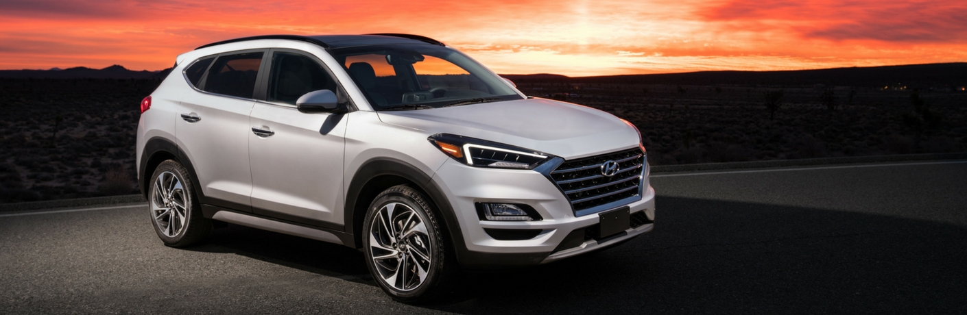 hyundai tucson by a sunset