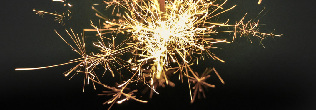 one firework on a black sky