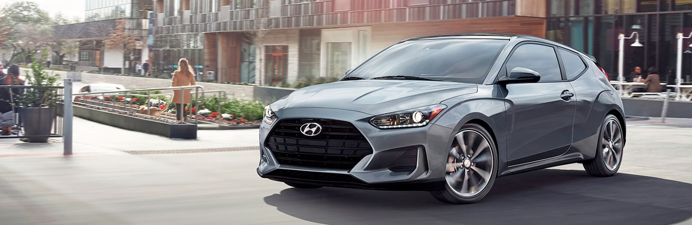 silver 2020 hyundai veloster front side view