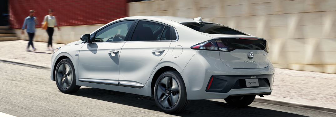 silver 2020 Hyundai IONIQ Hybrid rear view